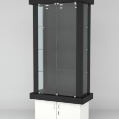 Витрина ЭЛИТА №4-1 (задняя стенка - ДСП), Черный-Белый