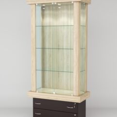 Витрина ЭЛИТА №4-2 (задняя стенка - ДСП), Дуб Сонома-Дуб Венге