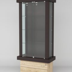 Витрина ЭЛИТА №4-2 (задняя стенка - ДСП), Дуб Венге-Дуб Сонома