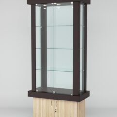 Витрина ЭЛИТА №5-1 (задняя стенка - стекло), Дуб Венге-Дуб Сонома