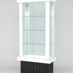 Витрина ЭЛИТА №5-1 (задняя стенка - стекло), Белый-Черный