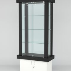 Витрина ЭЛИТА №5-1 (задняя стенка - стекло), Черный-Белый
