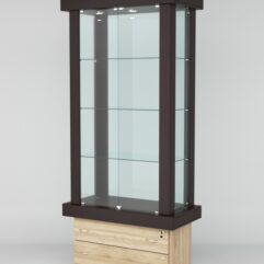 Витрина ЭЛИТА №5-2 (задняя стенка - стекло), Дуб Венге-Дуб Сонома
