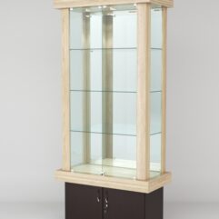 Витрина ЭЛИТА №6-1 (задняя стенка - зеркало), Дуб Сонома-Дуб Венге