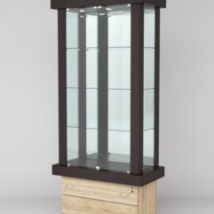 Витрина ЭЛИТА №6-2 (задняя стенка - зеркало), Дуб Венге-Дуб Сонома