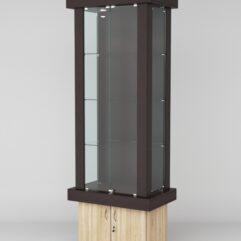 Витрина ЭЛИТА №7-1 (задняя стенка - ДСП), Дуб Венге-Дуб Сонома