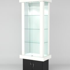 Витрина ЭЛИТА №7-1 (задняя стенка - ДСП), Белый-Черный