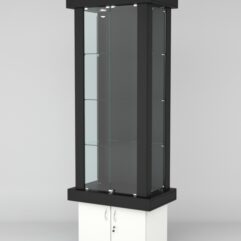 Витрина ЭЛИТА №7-1 (задняя стенка - ДСП), Черный-Белый