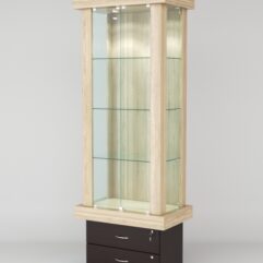 Витрина ЭЛИТА №7-2 (задняя стенка - ДСП), Дуб Сонома-Дуб Венге