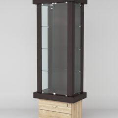 Витрина ЭЛИТА №7-2 (задняя стенка - ДСП), Дуб Венге-Дуб Сонома