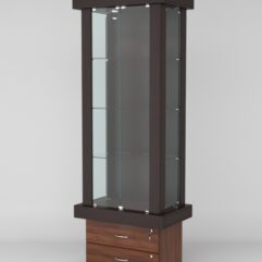 Витрина ЭЛИТА №7-2 (задняя стенка - ДСП), Дуб Венге-Орех