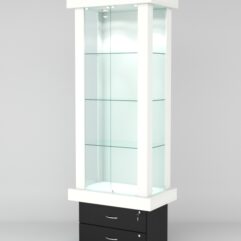 Витрина ЭЛИТА №7-2 (задняя стенка - ДСП), Белый-Черный