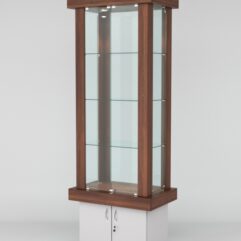 Витрина ЭЛИТА №8-1 (задняя стенка - стекло), Орех-Серый