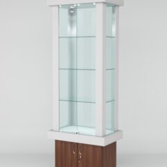 Витрина ЭЛИТА №8-1 (задняя стенка - стекло), Серый-Орех