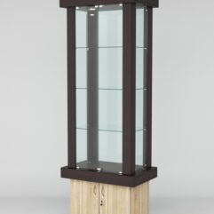 Витрина ЭЛИТА №8-1 (задняя стенка - стекло), Дуб Венге-Дуб Сонома