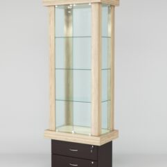 Витрина ЭЛИТА №8-2 (задняя стенка - стекло), Дуб Сонома-Дуб Венге