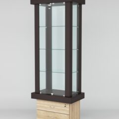 Витрина ЭЛИТА №8-2 (задняя стенка - стекло), Дуб Венге-Дуб Сонома