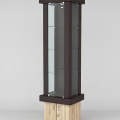 Витрина ЭЛИТА №10-1 (задняя стенка - ДСП), Дуб Венге-Дуб Сонома