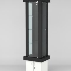 Витрина ЭЛИТА №10-1 (задняя стенка - ДСП), Черный-Белый