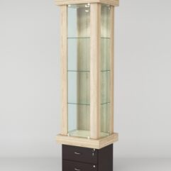 Витрина ЭЛИТА №10-2 (задняя стенка - ДСП), Дуб Сонома-Дуб Венге