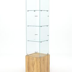 Витрина стеклянная КРИСТАЛЛ №106 (без дверки, задняя стенка - стекло), Дуб Золотистый