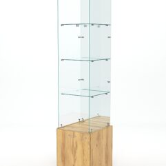 Витрина стеклянная КРИСТАЛЛ №108 (без дверки, задняя стенка - зеркало), Дуб Золотистый