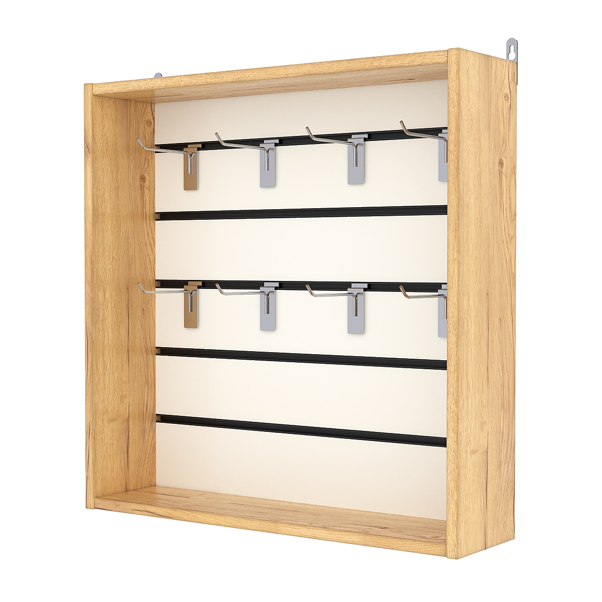 Витрина настенная №1-1В с экономпанелью, без полок, Дуб Золотистый