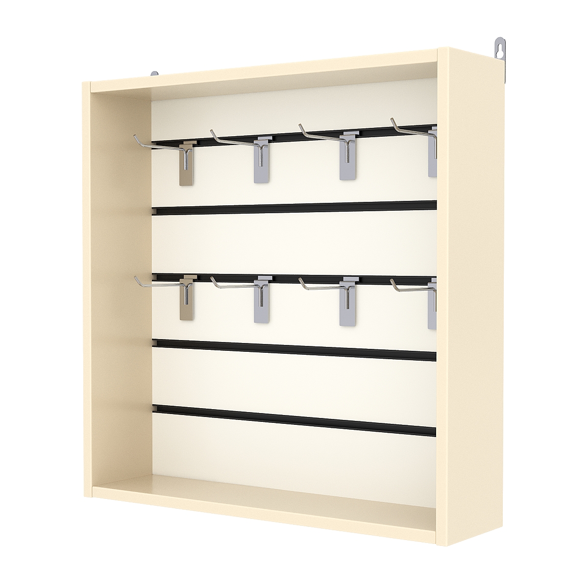 Витрина настенная №1-1В с экономпанелью, без полок, Крем Вайс