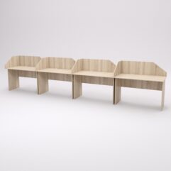 Столы рабочие офисные С-02 с экраном (комплект 4шт), Дуб Сонома