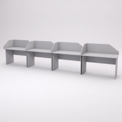 Столы рабочие офисные С-02 с экраном (комплект 4шт), Серый