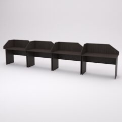 Столы рабочие офисные С-02 с экраном (комплект 4шт), Дуб Венге