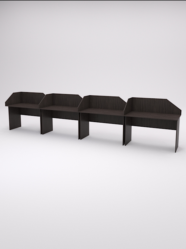 Столы рабочие офисные С-02 с экраном (комплект 4шт), Дуб Венге