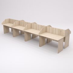 Столы рабочие офисные С-02 с экраном (комплект 8шт), Дуб Сонома