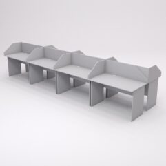 Столы рабочие офисные С-02 с экраном (комплект 8шт), Серый