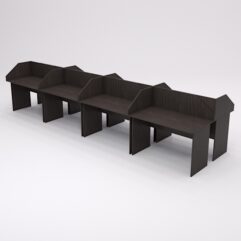 Столы рабочие офисные С-02 с экраном (комплект 8шт), Дуб Венге