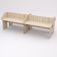 Столы рабочие офисные С-05 с экраном (комплект 4шт), Дуб Сонома