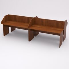 Столы рабочие офисные С-05 с экраном (комплект 4шт), Орех