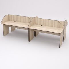 Столы рабочие офисные С-05 с экраном (комплект 4шт), Дуб Сонома, кромка Дуб Венге