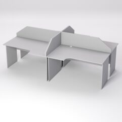 Столы рабочие офисные СЭ-19/20 с экраном (комплект 4шт), Серый