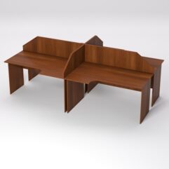 Столы рабочие офисные СЭ-19/20 с экраном (комплект 4шт), Орех