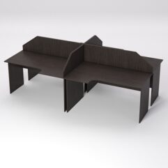 Столы рабочие офисные СЭ-19/20 с экраном (комплект 4шт), Дуб Венге