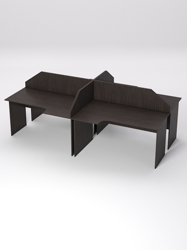 Столы рабочие офисные СЭ-19/20 с экраном (комплект 4шт), Дуб Венге