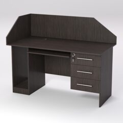 Стол для компьютера СК-34 (Правосторонний) с экраном, Дуб Венге