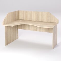 Стол эргономичный офисный СЭ-11 (левосторонний) с экраном, Дуб Сонома