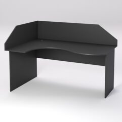 Стол эргономичный офисный СЭ-11 (левосторонний) с экраном, Черный