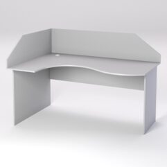 Стол эргономичный офисный СЭ-11 (левосторонний) с экраном, Серый