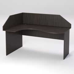 Стол эргономичный офисный СЭ-11 (левосторонний) с экраном, Дуб Венге