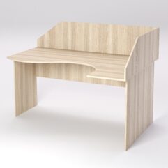 Стол эргономичный офисный СЭ-12 (Правосторонний) с экраном, Дуб Сонома