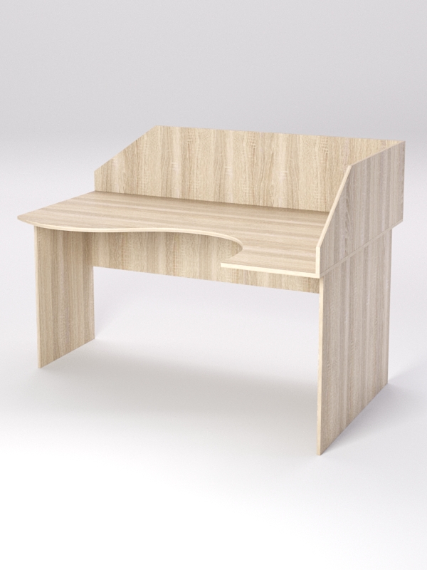 Стол эргономичный офисный СЭ-12 (Правосторонний) с экраном, Дуб Сонома