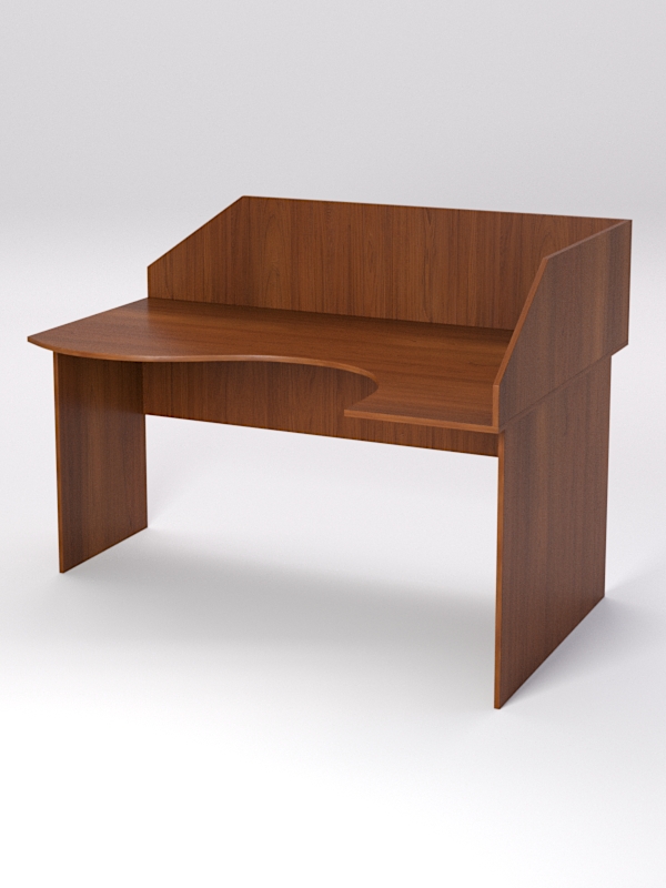 Стол эргономичный офисный СЭ-12 (Правосторонний) с экраном, Орех